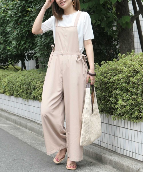 CORNERS（コーナーズ）の「サイドリボンツイルサロペット（サロペット/オーバーオール・レディース・ライトベージュ/ブラック/ベージュ系その他・M）」の14枚目の写真