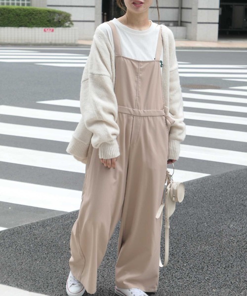 CORNERS（コーナーズ）の「サイドリボンツイルサロペット（サロペット/オーバーオール・レディース・ライトベージュ/ブラック/ベージュ系その他・M）」の15枚目の写真