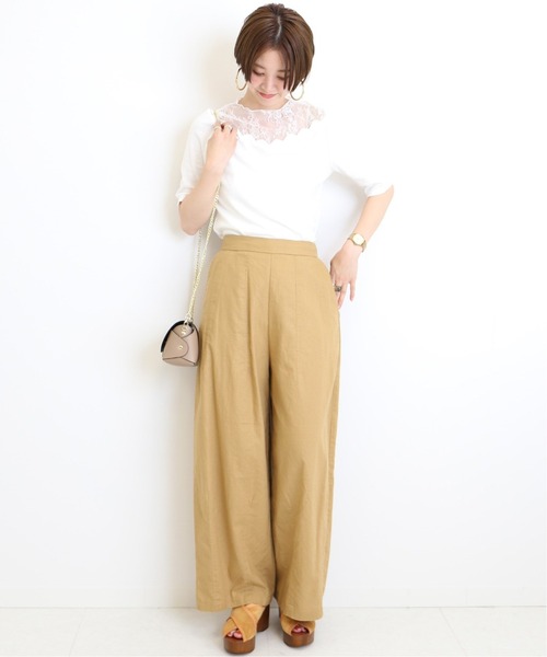 セール】コットンリネンワイドパンツ◇（その他パンツ