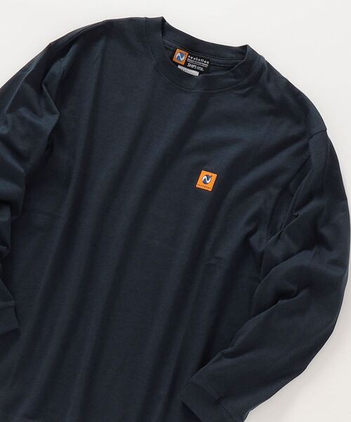 newhattan（ニューハッタン）の「【SHIPS any別注】newhattan: ドロップショルダー オーバーサイズ ロングスリーブ Tシャツ◇（Tシャツ/カットソー・メンズ・ホワイト/ブラック/ベージュ/ネイビー/ピンク/ブルー・MEDIUM/LARGE/X-LARGE）」の4枚目の写真