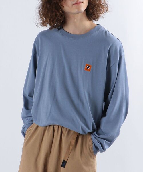 newhattan（ニューハッタン）の「【SHIPS any別注】newhattan: ドロップショルダー オーバーサイズ ロングスリーブ Tシャツ◇（Tシャツ/カットソー・メンズ・ホワイト/ブラック/ベージュ/ネイビー/ピンク/ブルー・MEDIUM/LARGE/X-LARGE）」の5枚目の写真