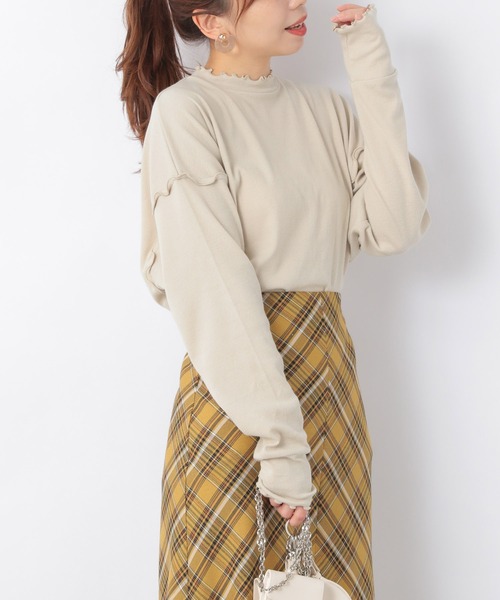 Heather(ヘザー)の「リブメロウネックフリルカットソー 219265(Tシャツ/カットソー・レディース・ホワイト/ブラック/ベージュ・FREE)」の3枚目の写真