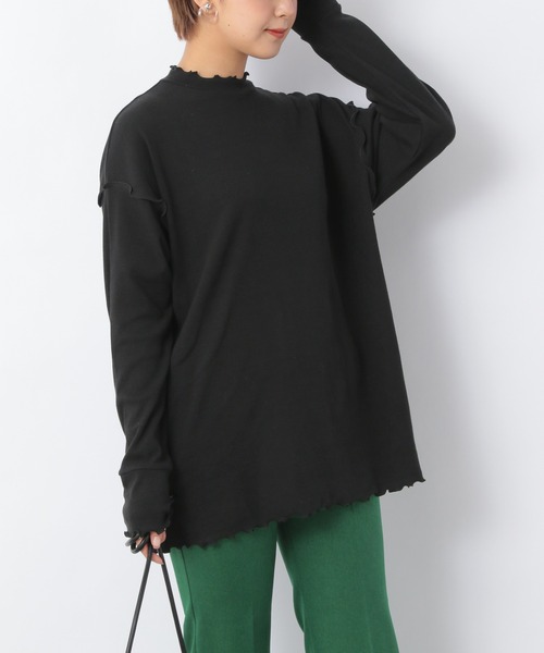 Heather(ヘザー)の「リブメロウネックフリルカットソー 219265(Tシャツ/カットソー・レディース・ホワイト/ブラック/ベージュ・FREE)」の6枚目の写真