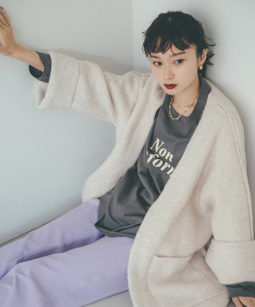 NOMINE（ノミネ）の「【展開店舗限定】ボリュームニットコート（カーディガン/ボレロ・レディース・ブラック/アイボリー/モカ・フリー）」の2枚目の写真