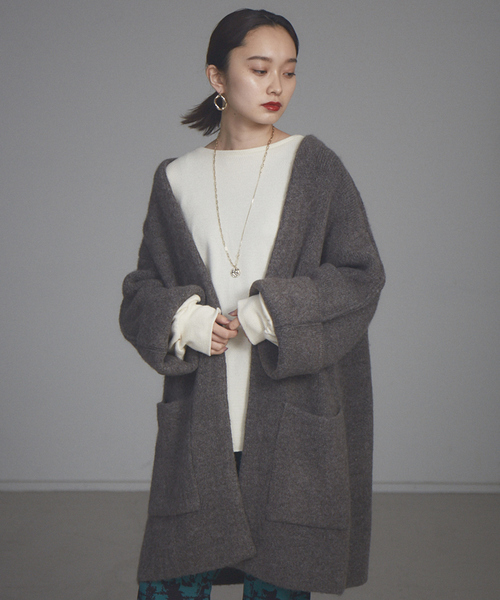 NOMINE（ノミネ）の「【展開店舗限定】ボリュームニットコート（カーディガン/ボレロ・レディース・ブラック/アイボリー/モカ・フリー）」の3枚目の写真