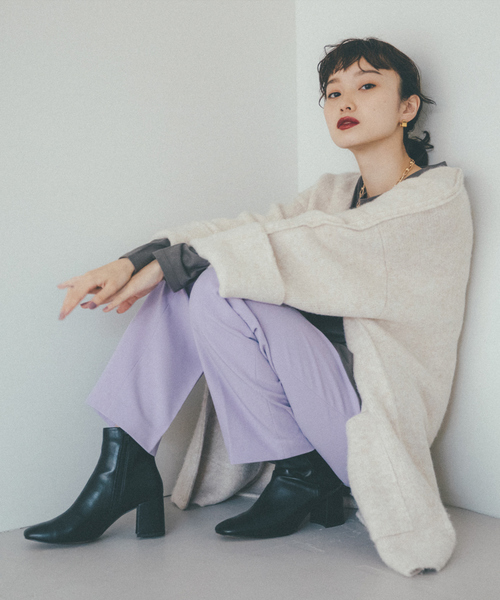 NOMINE（ノミネ）の「【展開店舗限定】ボリュームニットコート（カーディガン/ボレロ・レディース・ブラック/アイボリー/モカ・フリー）」の4枚目の写真