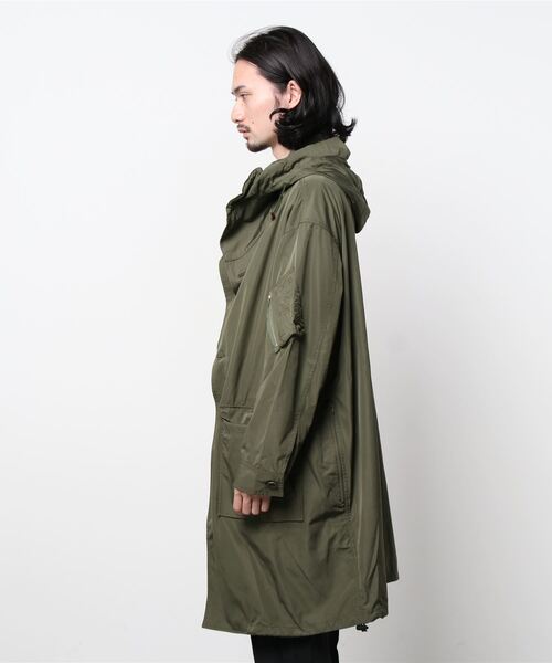 B'2nd（ビーセカンド）の「NYUZELESS(ニューズレス) MILITALY HOODED COAT（ステンカラーコート・メンズ・ネイビー/セージグリーン・1/2）」の3枚目の写真