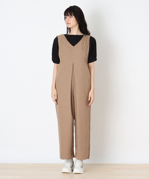 DRESKIP（ドレスキップ）の「◆タックワイドサロペット（サロペット/オーバーオール・レディース・ブラック/カーキ/ブラウン系その他・02/03）」の4枚目の写真