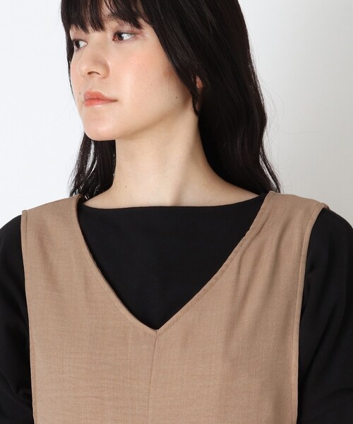 DRESKIP（ドレスキップ）の「◆タックワイドサロペット（サロペット/オーバーオール・レディース・ブラック/カーキ/ブラウン系その他・02/03）」の7枚目の写真