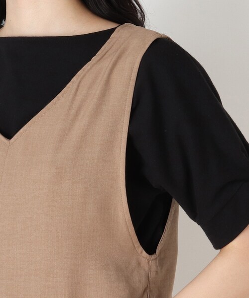 DRESKIP（ドレスキップ）の「◆タックワイドサロペット（サロペット/オーバーオール・レディース・ブラック/カーキ/ブラウン系その他・02/03）」の9枚目の写真