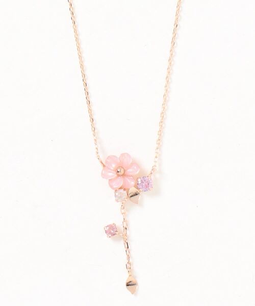 Samantha Tiara(サマンサティアラ)の「ピンクフラワーネックレス(ネックレス・レディース・ピンクゴールド・40cm)」の4枚目の写真