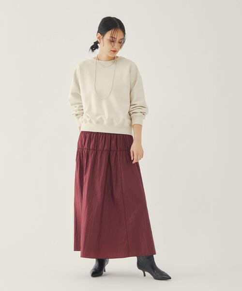 EMMEL REFINES（エメルリファインズ）の「＜EMMEL REFINES（エメル リファインズ）＞EM ルーズ ショート スウェット（スウェット・レディース・ナチュラル/ライトブルー/パープル・FREE）」の15枚目の写真