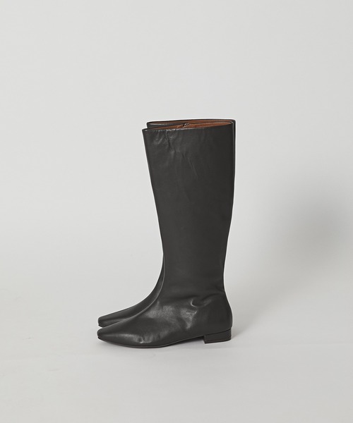 RIVE DROITE(リヴドロワ)の「すっきり美脚見え スクエアトゥロングブーツ(ブーツ・レディース・ブラック/ダークブラウン・23.5/24.5)」の5枚目の写真