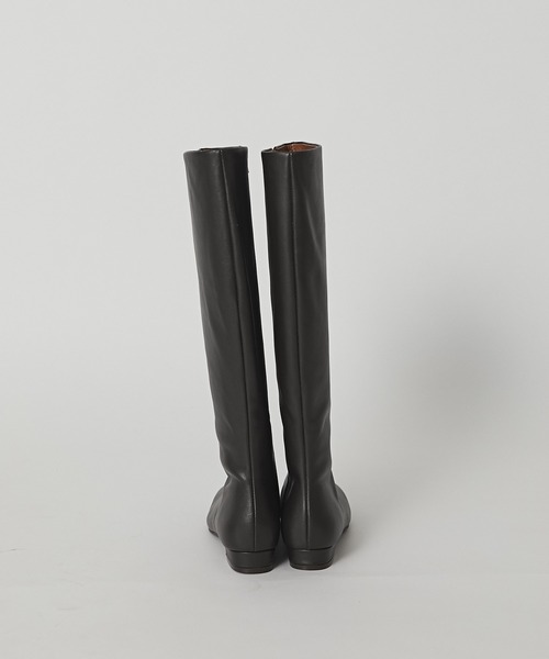 RIVE DROITE(リヴドロワ)の「すっきり美脚見え スクエアトゥロングブーツ(ブーツ・レディース・ブラック/ダークブラウン・23.5/24.5)」の6枚目の写真
