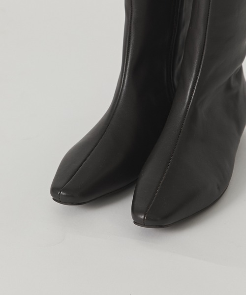 RIVE DROITE(リヴドロワ)の「すっきり美脚見え スクエアトゥロングブーツ(ブーツ・レディース・ブラック/ダークブラウン・23.5/24.5)」の7枚目の写真