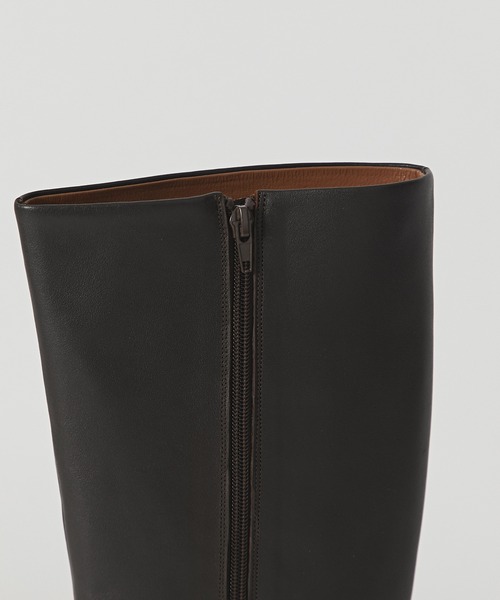 RIVE DROITE(リヴドロワ)の「すっきり美脚見え スクエアトゥロングブーツ(ブーツ・レディース・ブラック/ダークブラウン・23.5/24.5)」の9枚目の写真