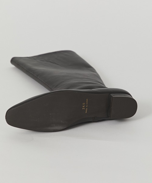 RIVE DROITE(リヴドロワ)の「すっきり美脚見え スクエアトゥロングブーツ(ブーツ・レディース・ブラック/ダークブラウン・23.5/24.5)」の11枚目の写真