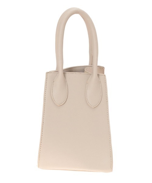 Edit Sheen(エディットシーン)の「ソフトフェイクレザーワイドハンドバッグ(ハンドバッグ・レディース・ブラック/ライトベージュ・FREE)」の5枚目の写真