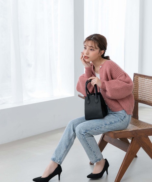 Edit Sheen(エディットシーン)の「ソフトフェイクレザーワイドハンドバッグ(ハンドバッグ・レディース・ブラック/ライトベージュ・FREE)」の14枚目の写真