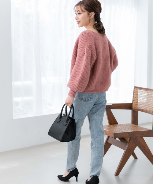 Edit Sheen(エディットシーン)の「ソフトフェイクレザーワイドハンドバッグ(ハンドバッグ・レディース・ブラック/ライトベージュ・FREE)」の17枚目の写真