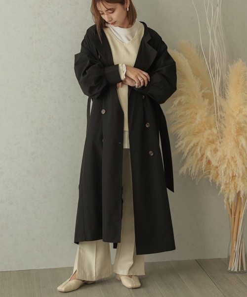 SUGAR BISKET（シュガービスケット）の「バルーンスリーブトレンチコート（トレンチコート・レディース・ブラック/ベージュ/ベージュ系その他・フリー）」の8枚目の写真