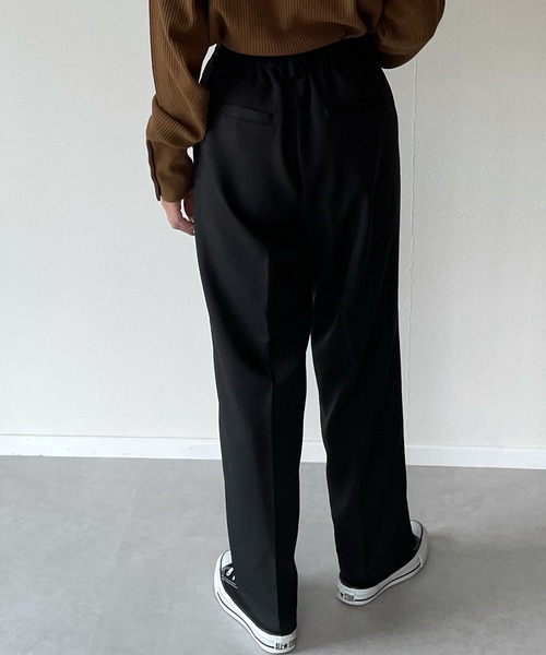 y/m by misato（イムバイミサト）の「エステルツイルトラウザーパンツ（スラックス・レディース・ブラック/ベージュ・FREE）」の9枚目の写真