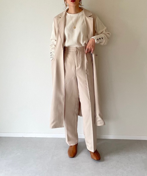 y/m by misato（イムバイミサト）の「エステルツイルトラウザーパンツ（スラックス・レディース・ブラック/ベージュ・FREE）」の10枚目の写真