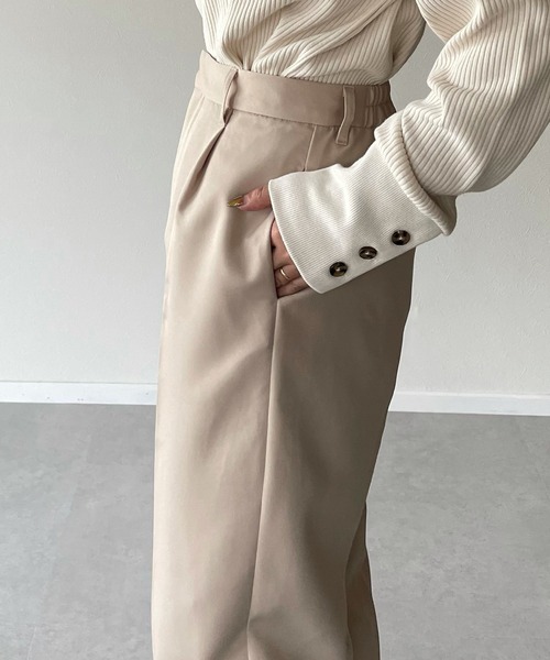 y/m by misato（イムバイミサト）の「エステルツイルトラウザーパンツ（スラックス・レディース・ブラック/ベージュ・FREE）」の20枚目の写真