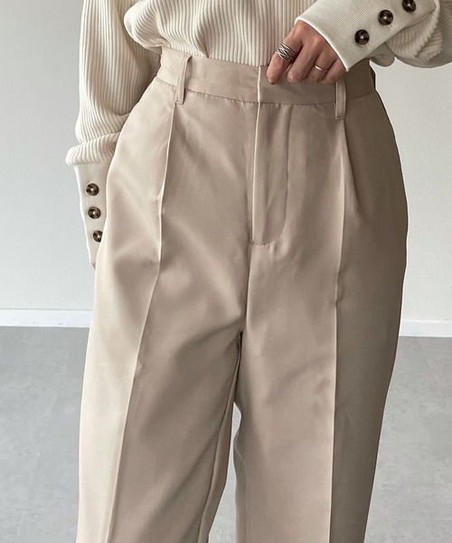 y/m by misato（イムバイミサト）の「エステルツイルトラウザーパンツ（スラックス・レディース・ブラック/ベージュ・FREE）」の11枚目の写真