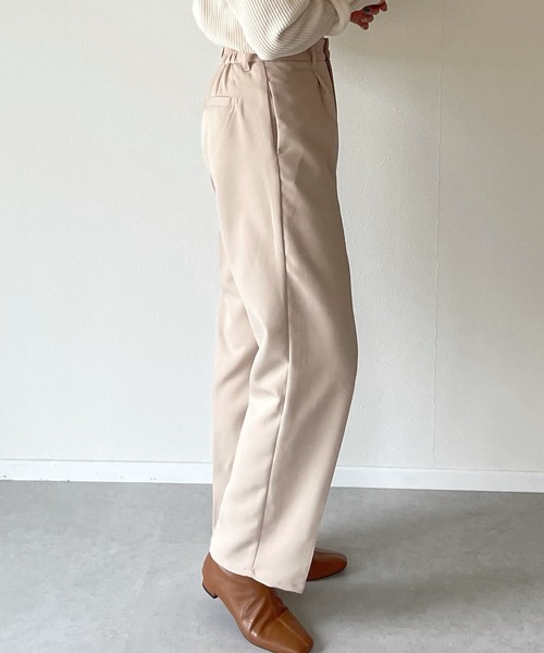 y/m by misato（イムバイミサト）の「エステルツイルトラウザーパンツ（スラックス・レディース・ブラック/ベージュ・FREE）」の7枚目の写真