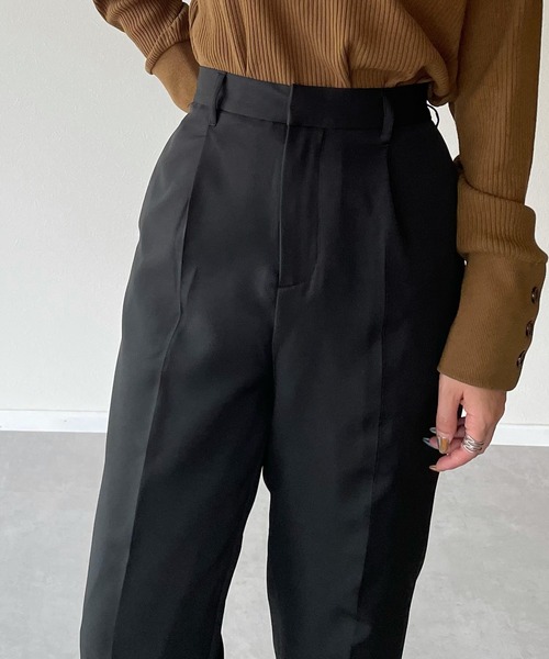 y/m by misato（イムバイミサト）の「エステルツイルトラウザーパンツ（スラックス・レディース・ブラック/ベージュ・FREE）」の13枚目の写真