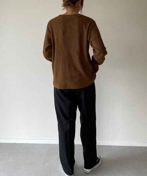 y/m by misato（イムバイミサト）の「エステルツイルトラウザーパンツ（スラックス・レディース・ブラック/ベージュ・FREE）」の16枚目の写真