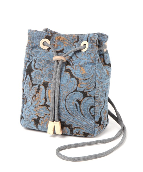 studio CLIP(スタディオクリップ)の「コブラン織り巾着(ショルダーバッグ・レディース・ブルー/ブラウン・FREE)」の1枚目の写真