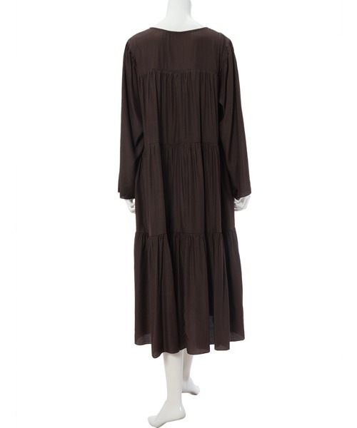 fifth（フィフス）の「Vネックティアードワンピース（ワンピース・レディース・パープル/ブラウン/ブラック・MEDIUM）」の13枚目の写真