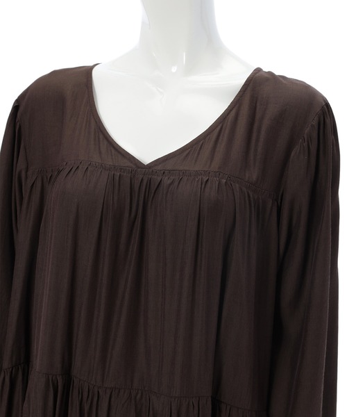 fifth（フィフス）の「Vネックティアードワンピース（ワンピース・レディース・パープル/ブラウン/ブラック・MEDIUM）」の5枚目の写真