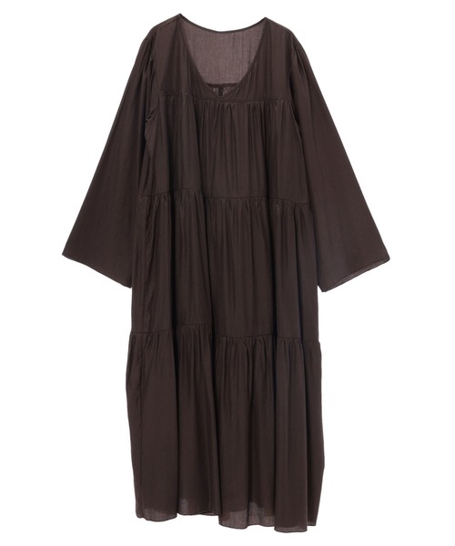 fifth（フィフス）の「Vネックティアードワンピース（ワンピース・レディース・パープル/ブラウン/ブラック・MEDIUM）」の4枚目の写真