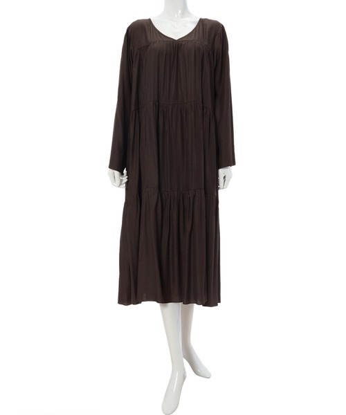 fifth（フィフス）の「Vネックティアードワンピース（ワンピース・レディース・パープル/ブラウン/ブラック・MEDIUM）」の10枚目の写真