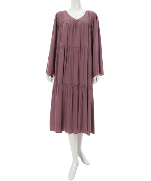 fifth（フィフス）の「Vネックティアードワンピース（ワンピース・レディース・パープル/ブラウン/ブラック・MEDIUM）」の8枚目の写真