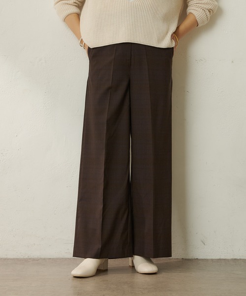SHENERY（シーナリー）の「ウォッシャブルウールワイドパンツ（その他パンツ・レディース・ライトグレー/ブラウン・38/36）」の3枚目の写真