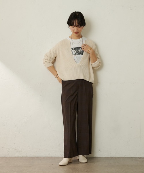 SHENERY（シーナリー）の「ウォッシャブルウールワイドパンツ（その他パンツ・レディース・ライトグレー/ブラウン・38/36）」の14枚目の写真