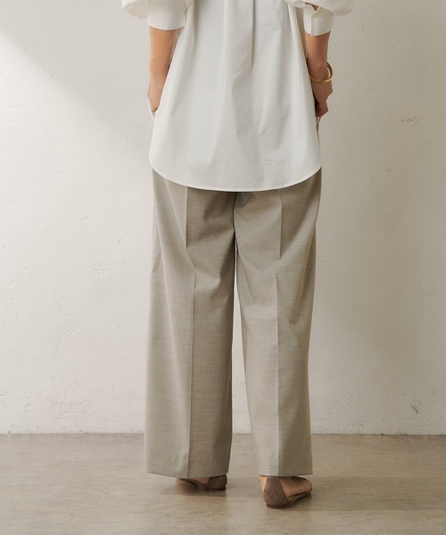 SHENERY（シーナリー）の「ウォッシャブルウールワイドパンツ（その他パンツ・レディース・ライトグレー/ブラウン・38/36）」の5枚目の写真