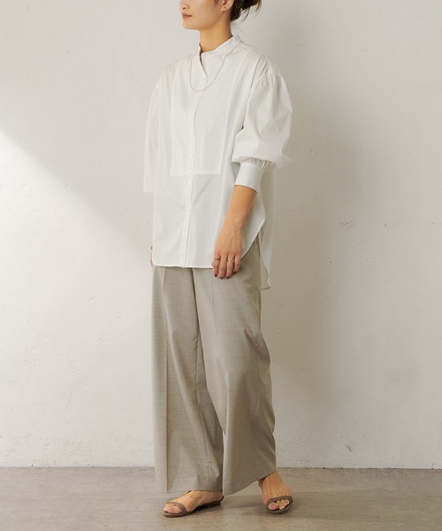 SHENERY（シーナリー）の「ウォッシャブルウールワイドパンツ（その他パンツ・レディース・ライトグレー/ブラウン・38/36）」の10枚目の写真