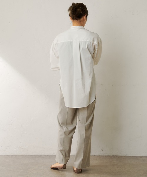 SHENERY（シーナリー）の「ウォッシャブルウールワイドパンツ（その他パンツ・レディース・ライトグレー/ブラウン・38/36）」の6枚目の写真