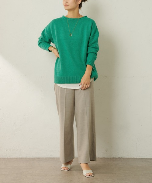 SHENERY（シーナリー）の「ウォッシャブルウールワイドパンツ（その他パンツ・レディース・ライトグレー/ブラウン・38/36）」の11枚目の写真