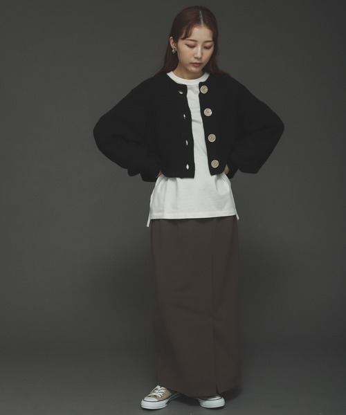SENSE OF PLACE by URBAN RESEARCH（センスオブプレイスバイアーバンリサーチ）の「ボリュームスリーブショートカーディガン（カーディガン/ボレロ・レディース・ブラック/ライトブラウン/ライトブルー・ONE）」の8枚目の写真