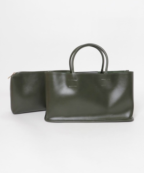 KBF(ケイビーエフ)の「ポーチ付きスクエアキューブハンドBAG(ハンドバッグ・レディース・ブラック/キャメル/カーキ・ONE)」の7枚目の写真