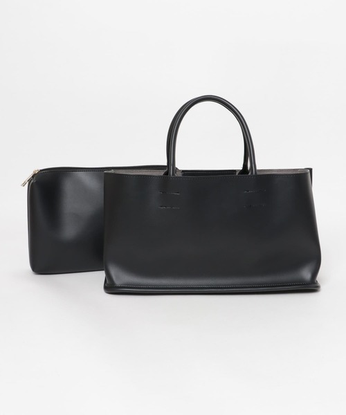 KBF(ケイビーエフ)の「ポーチ付きスクエアキューブハンドBAG(ハンドバッグ・レディース・ブラック/キャメル/カーキ・ONE)」の8枚目の写真