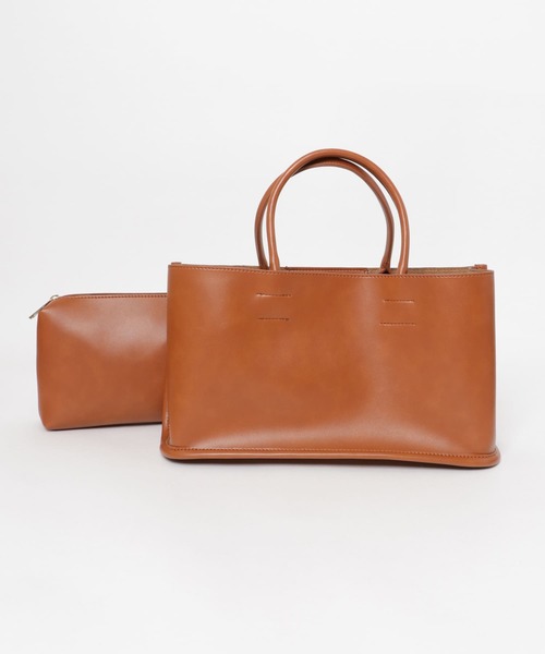 KBF(ケイビーエフ)の「ポーチ付きスクエアキューブハンドBAG(ハンドバッグ・レディース・ブラック/キャメル/カーキ・ONE)」の9枚目の写真