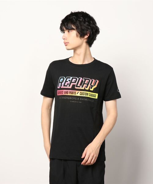REPLAY（リプレイ）の「REPLAY/リプレイ/RAINBOW PRINT TEE（Tシャツ/カットソー・メンズ・ホワイト/ブラック・MEDIUM/LARGE/SMALL）」の2枚目の写真