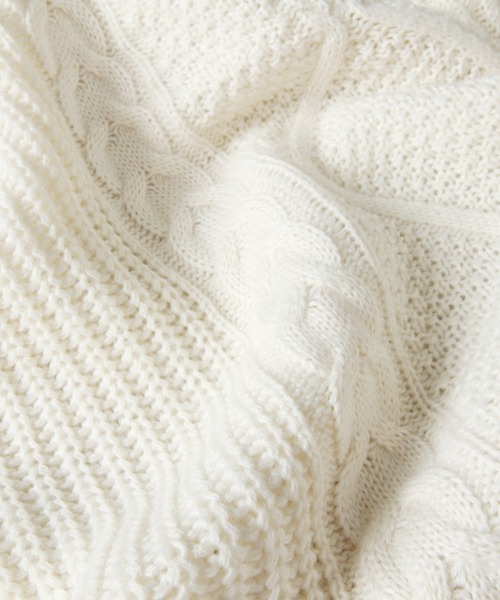 &. NOSTALGIA（アンドドットノスタルジア）の「【ZOZO限定】ハンドステッチケーブルニット（ニット/セーター・レディース・ブラック/アイボリー/モカ・FREE）」の16枚目の写真